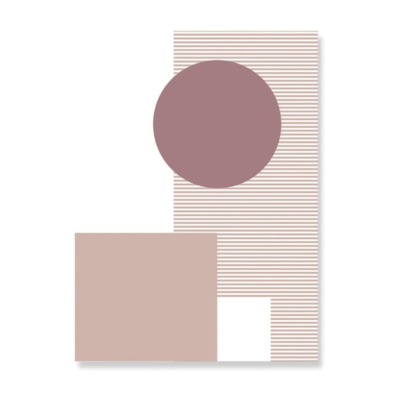 Abstract Warm Geometric Designs - Canvas Wall Art Painting-Original Wall Arts