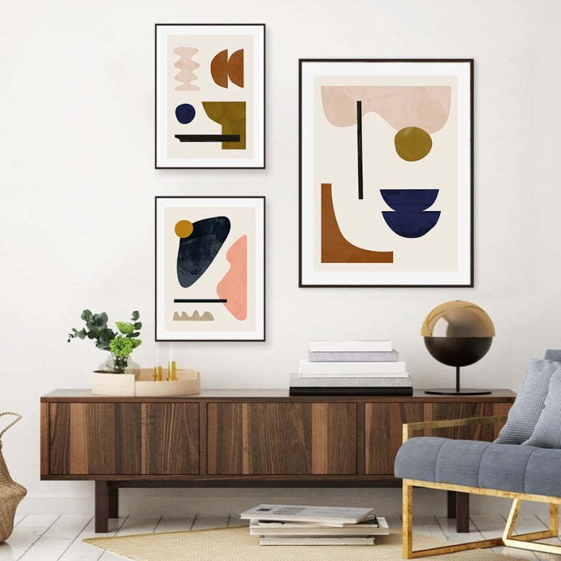 Geometric Abstract Scandinavia Gallery - Canvas Wall Art Painting-Original Wall Arts