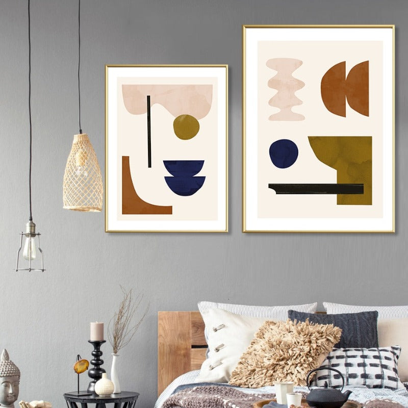 Geometric Abstract Scandinavia Gallery - Canvas Wall Art Painting-Original Wall Arts