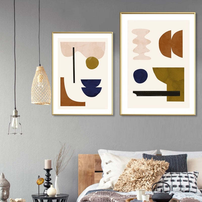 Geometric Abstract Scandinavia Gallery - Canvas Wall Art Painting-Original Wall Arts