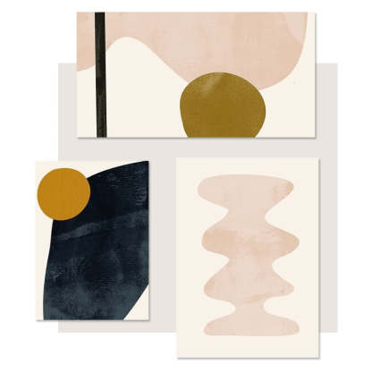 Geometric Abstract Scandinavia Gallery - Canvas Wall Art Painting-Original Wall Arts