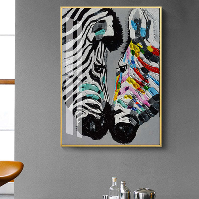 Modern Colorful Zebra Animals - Canvas Wall Art Painting-Original Wall Arts