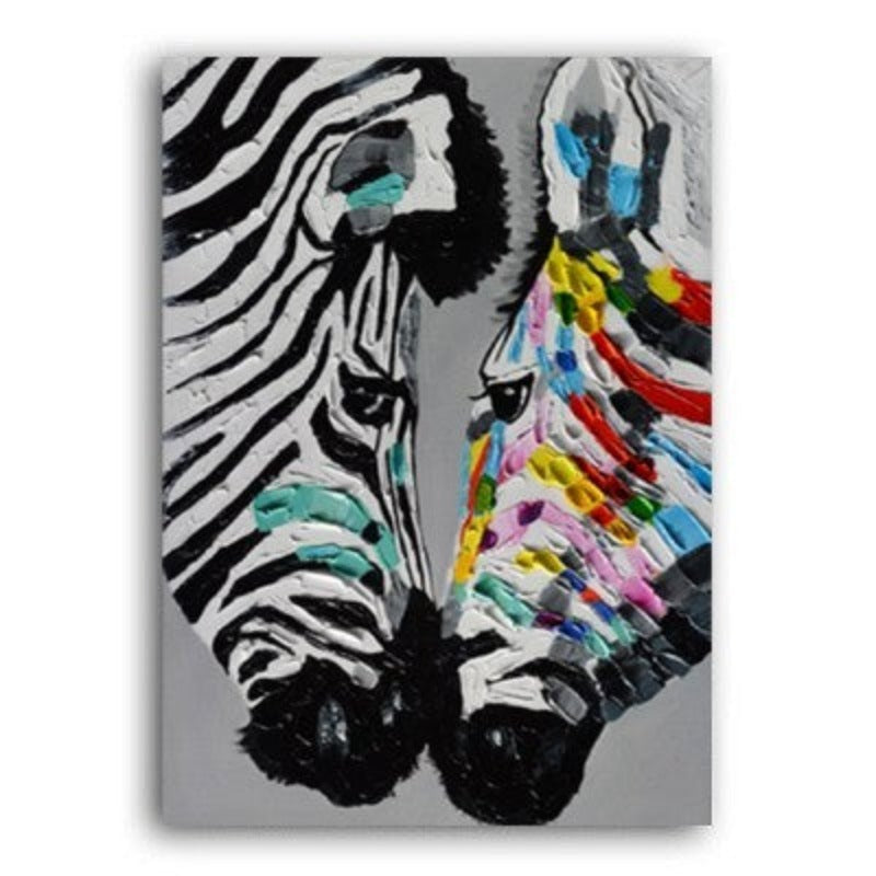 Modern Colorful Zebra Animals - Canvas Wall Art Painting-Original Wall Arts