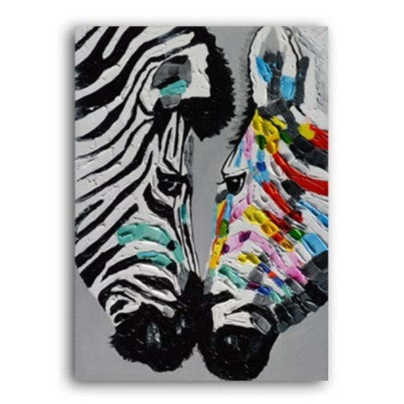 Modern Colorful Zebra Animals - Canvas Wall Art Painting-Original Wall Arts