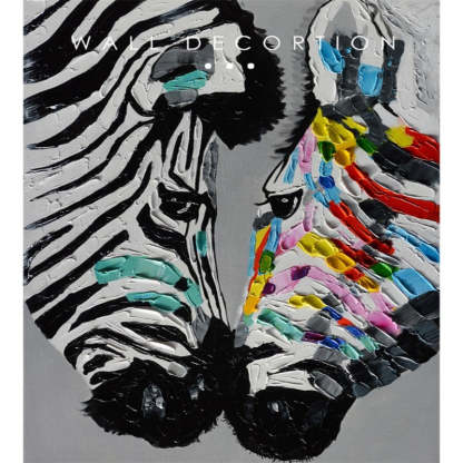 Modern Colorful Zebra Animals - Canvas Wall Art Painting-Original Wall Arts