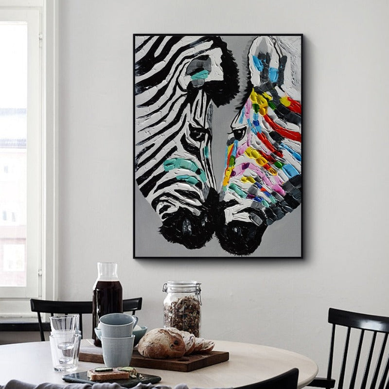 Modern Colorful Zebra Animals - Canvas Wall Art Painting-Original Wall Arts