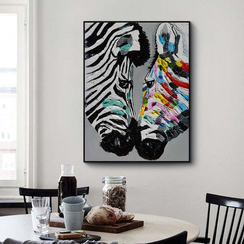 Modern Colorful Zebra Animals - Canvas Wall Art Painting-Original Wall Arts