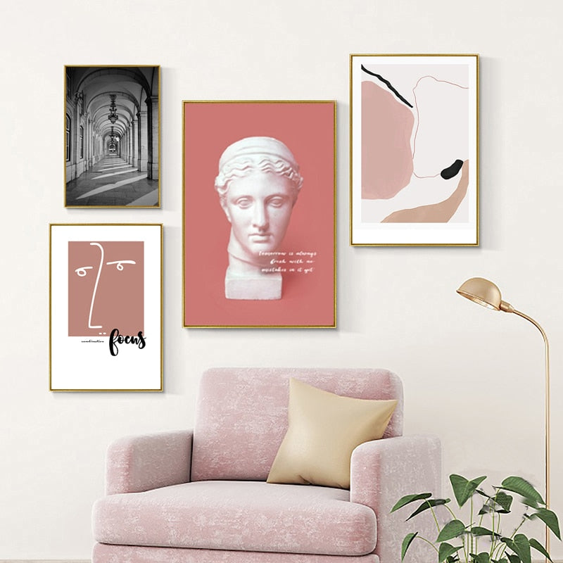 Nordic Abstract Line Character - Canvas Wall Art Painting