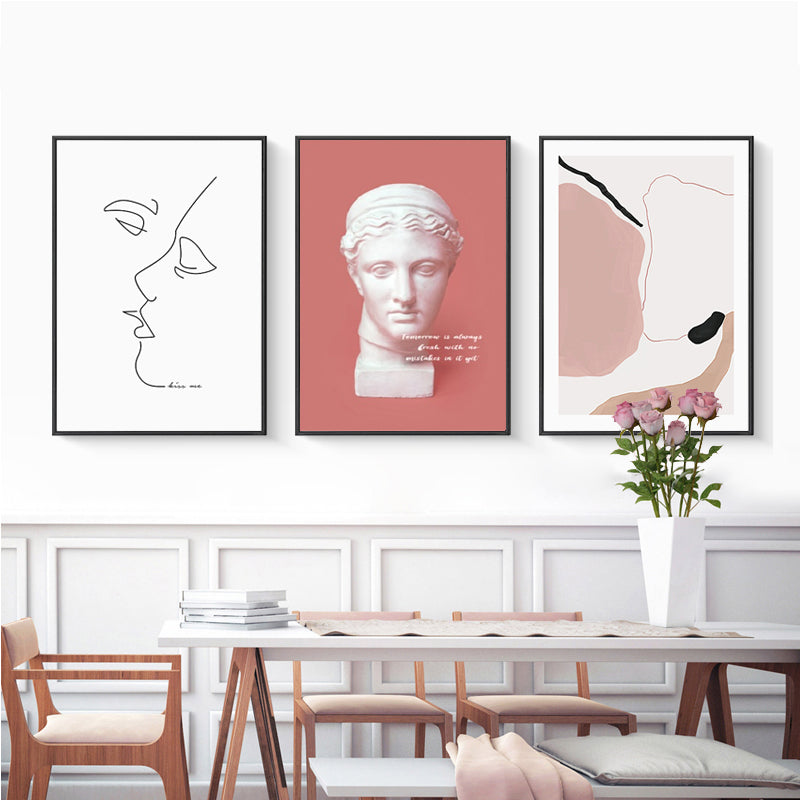 Nordic Abstract Line Character - Canvas Wall Art Painting