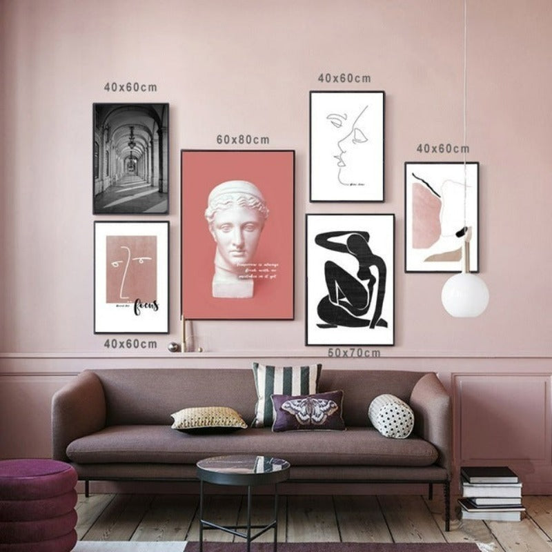 Nordic Abstract Line Character - Canvas Wall Art Painting