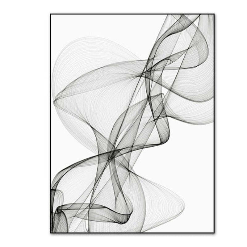 Abstract Wavy Lines Pattern - Canvas Wall Art Painting-Original Wall Arts