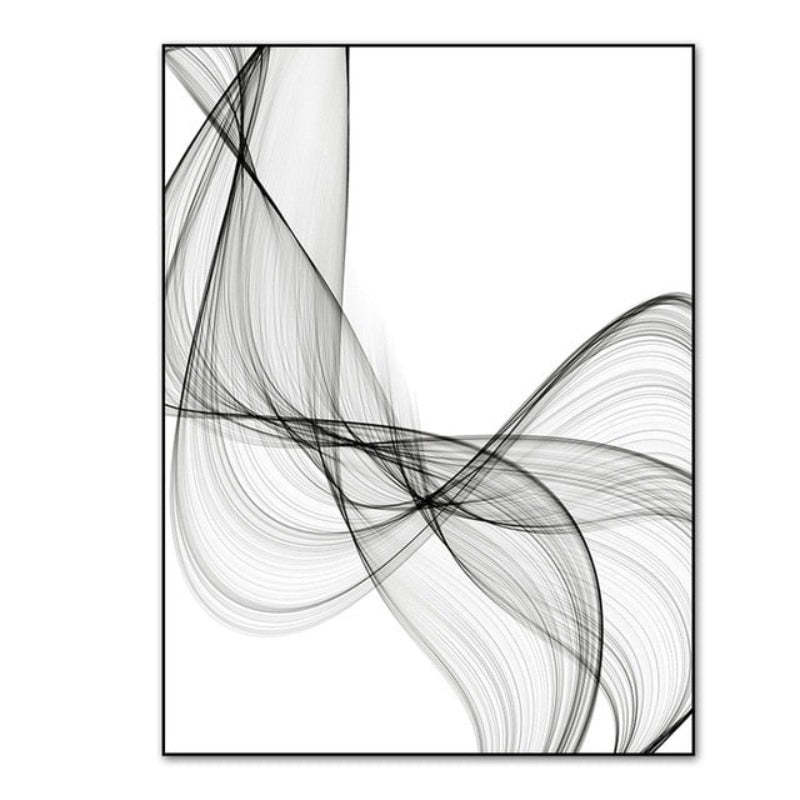 Abstract Wavy Lines Pattern - Canvas Wall Art Painting-Original Wall Arts