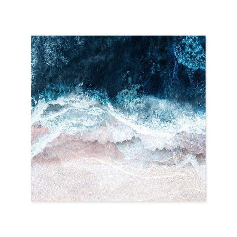 Blue Sea Wave Scene Inspiring - Canvas Wall Art Painting-Original Wall Arts