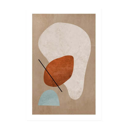 Modern Burnt Orange Abstract Geometric - Canvas Wall Art Painting-Original Wall Arts
