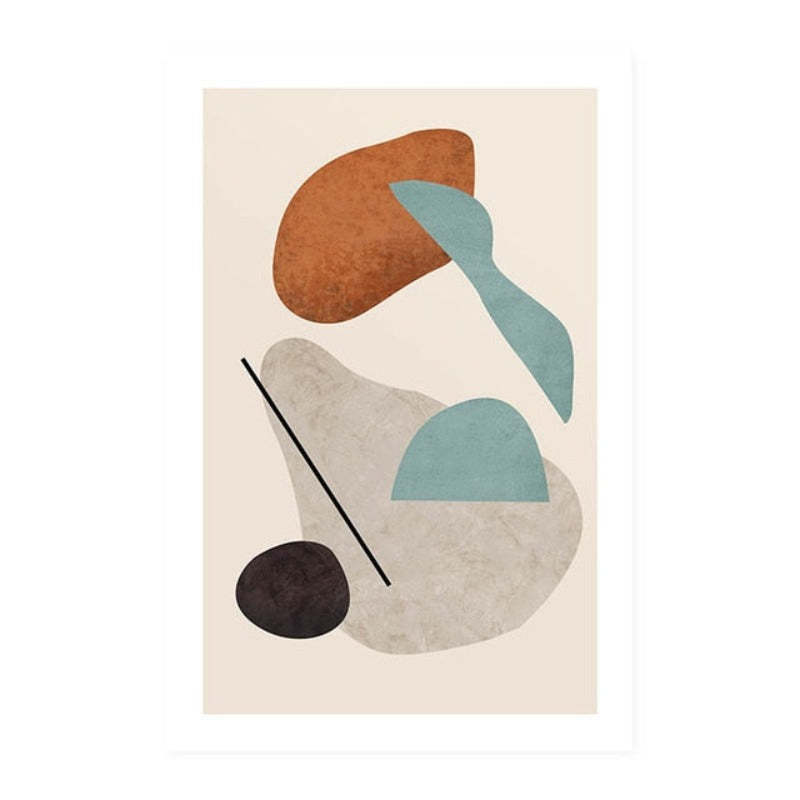 Modern Burnt Orange Abstract Geometric - Canvas Wall Art Painting-Original Wall Arts