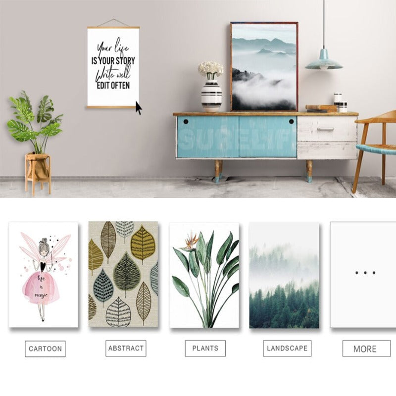 Abstract Scandinavia - Canvas Wall Art Painting-Original Wall Arts