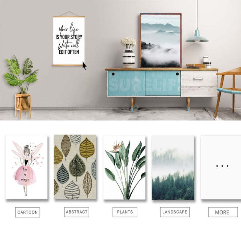 Abstract Scandinavia - Canvas Wall Art Painting-Original Wall Arts