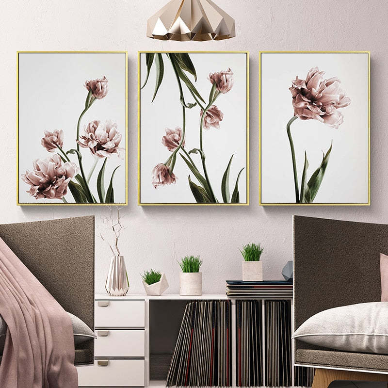 Modern Tulip Flower Prints Wall Art - Canvas Wall Art Painting-Original Wall Arts