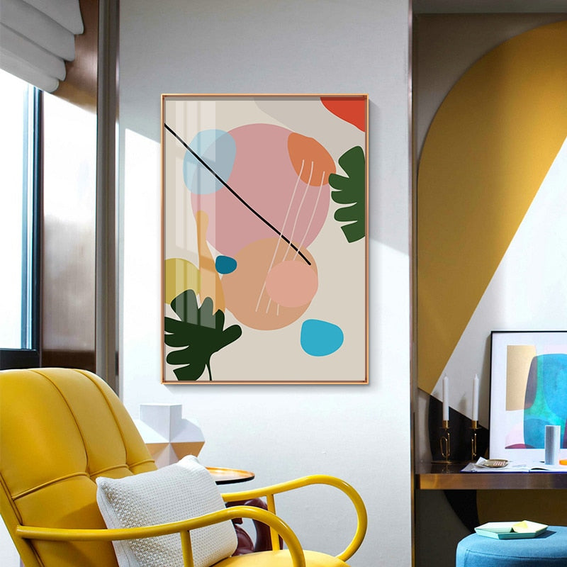 Abstract Scandinavia Colorful Gallery - Canvas Wall Art Painting-Original Wall Arts