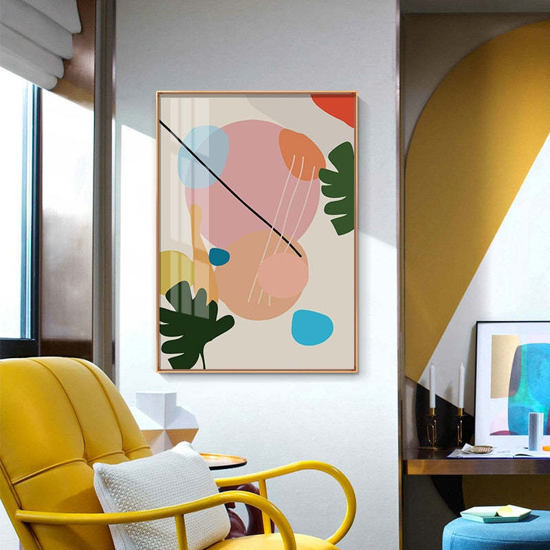 Abstract Scandinavia Colorful Gallery - Canvas Wall Art Painting-Original Wall Arts