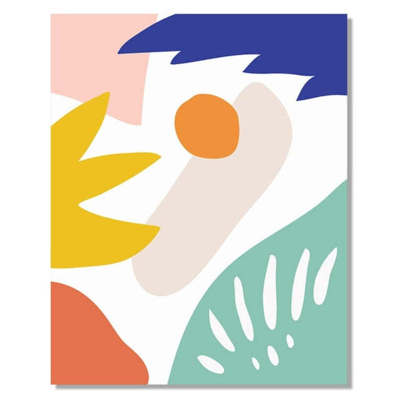 Abstract Scandinavia Colorful Gallery - Canvas Wall Art Painting-Original Wall Arts