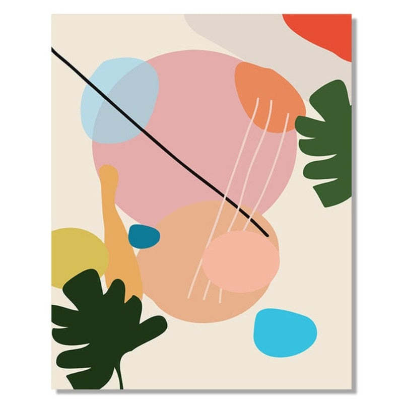 Abstract Scandinavia Colorful Gallery - Canvas Wall Art Painting-Original Wall Arts