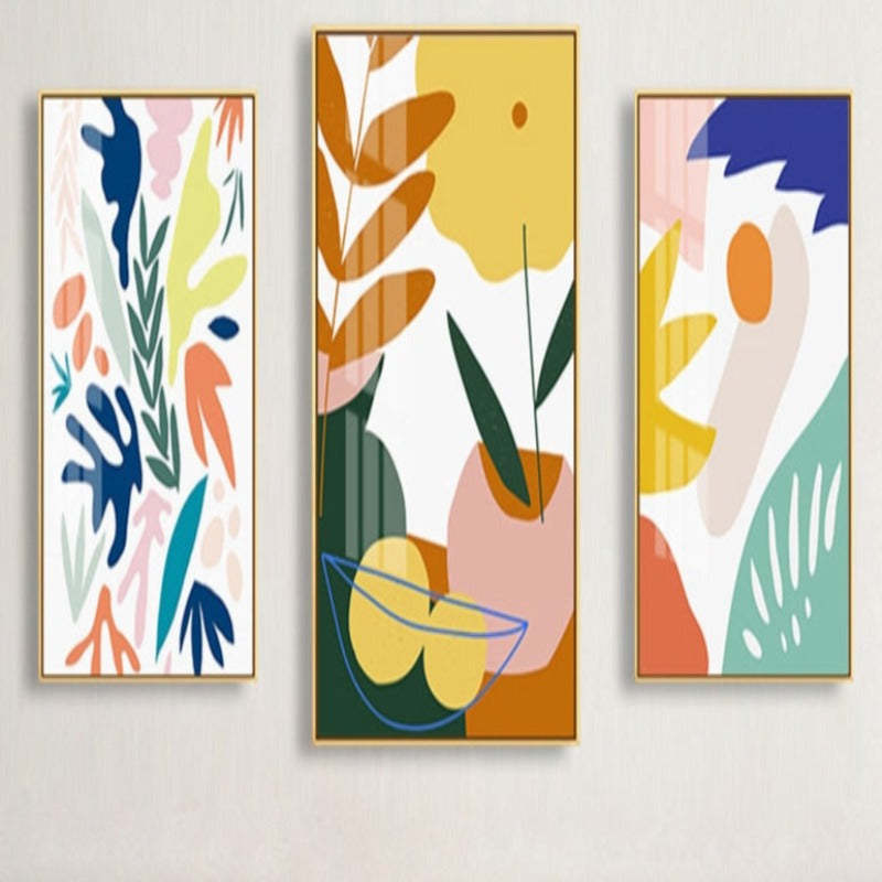 Abstract Scandinavia Colorful Gallery - Canvas Wall Art Painting-Original Wall Arts