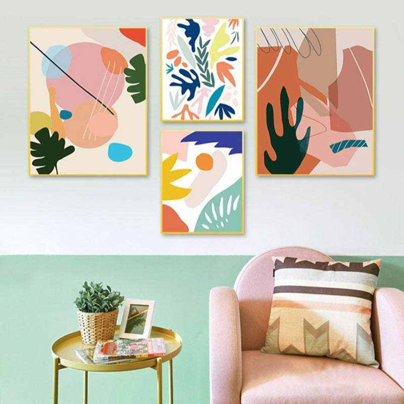 Abstract Scandinavia Colorful Gallery - Canvas Wall Art Painting-Original Wall Arts