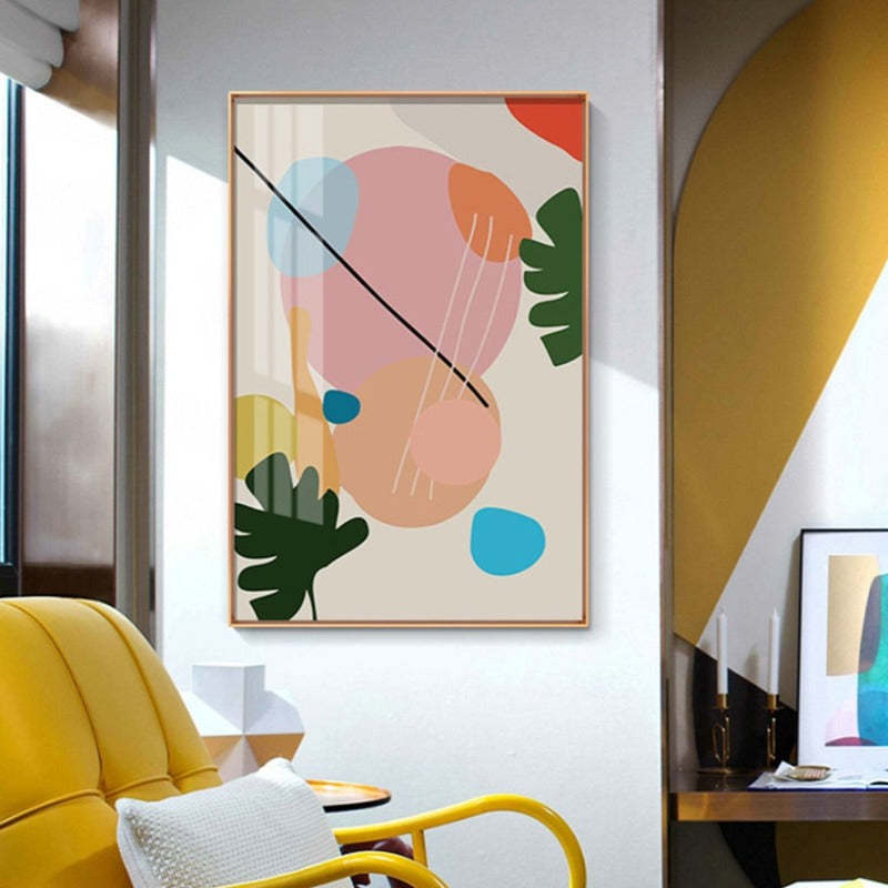 Abstract Scandinavia Colorful Gallery - Canvas Wall Art Painting-Original Wall Arts