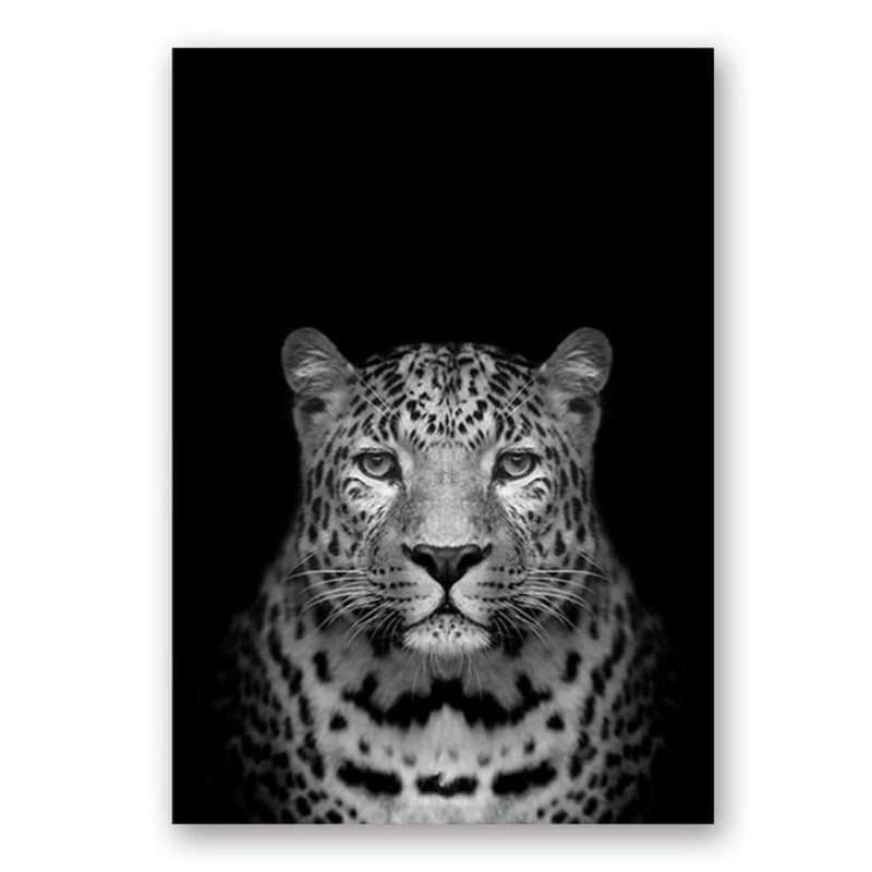 Nature Wildlife Africa Wild Animals Black White  - Canvas Wall Art Painting-Original Wall Arts