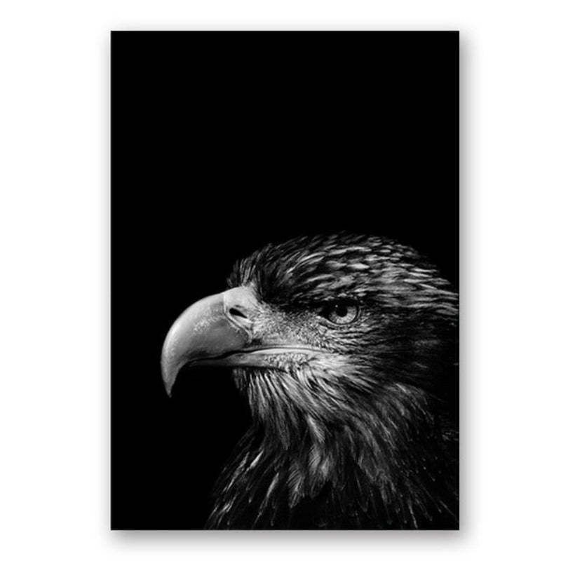 Nature Wildlife Africa Wild Animals Black White  - Canvas Wall Art Painting-Original Wall Arts
