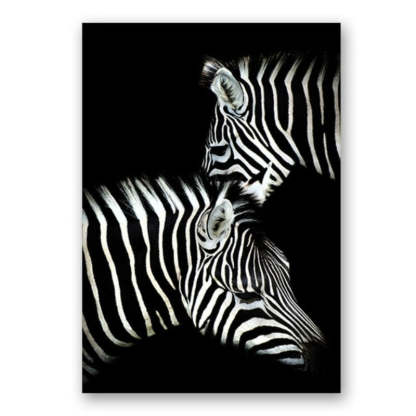 Nature Wildlife Africa Wild Animals Black White  - Canvas Wall Art Painting-Original Wall Arts