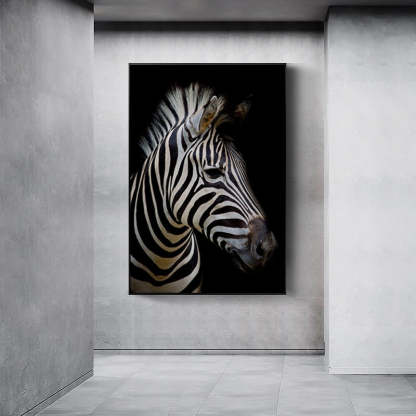 Nature Wildlife Africa Wild Animals Black White  - Canvas Wall Art Painting-Original Wall Arts