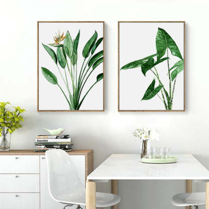 Modern Scandinavian Alocasia Leaves - Canvas Wall Art Painting-Original Wall Arts