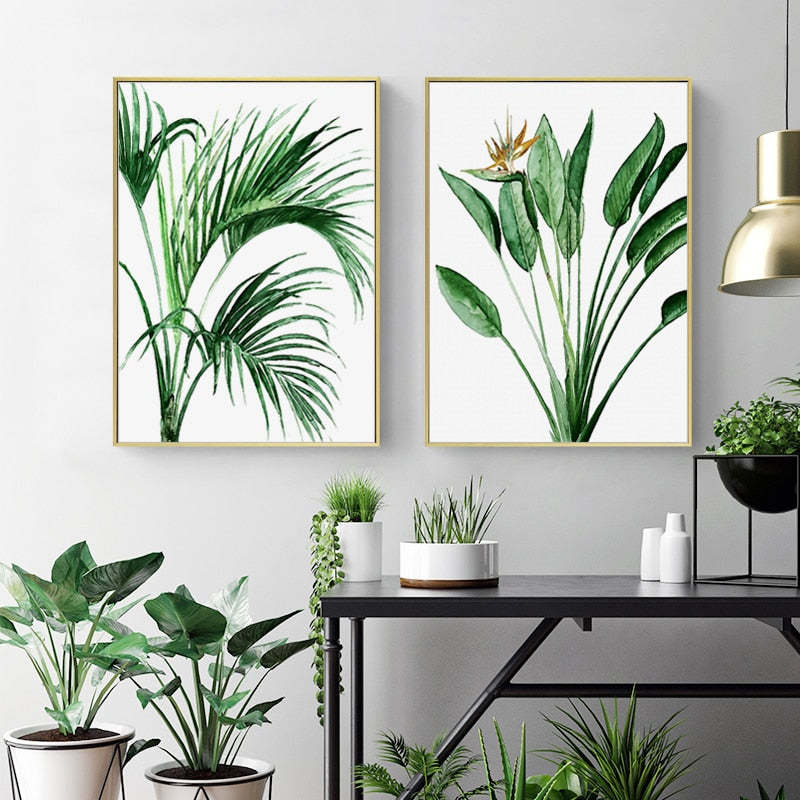 Modern Scandinavian Alocasia Leaves - Canvas Wall Art Painting-Original Wall Arts