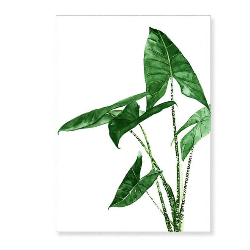 Modern Scandinavian Alocasia Leaves - Canvas Wall Art Painting-Original Wall Arts