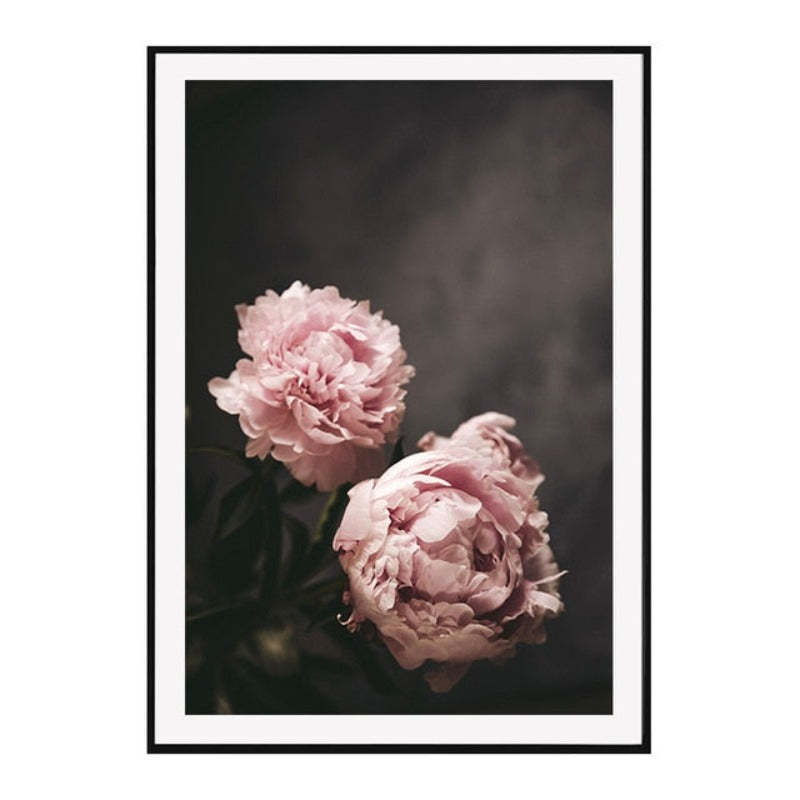 Pink Peony Floral Pictures Beauty Quotes - Canvas Wall Art Painting-Original Wall Arts
