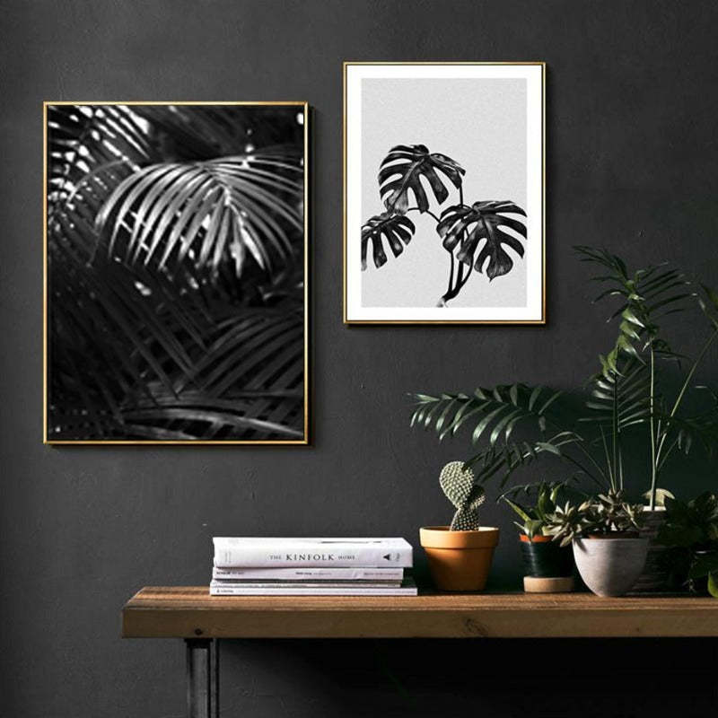Modern Palm Coconut Tree Prints Black - Canvas Wall Art Painting-Original Wall Arts
