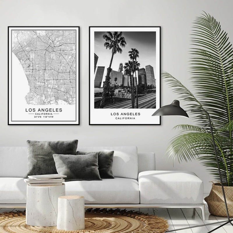 Los Angeles City Map Modern Building Landscape-Original Wall Arts