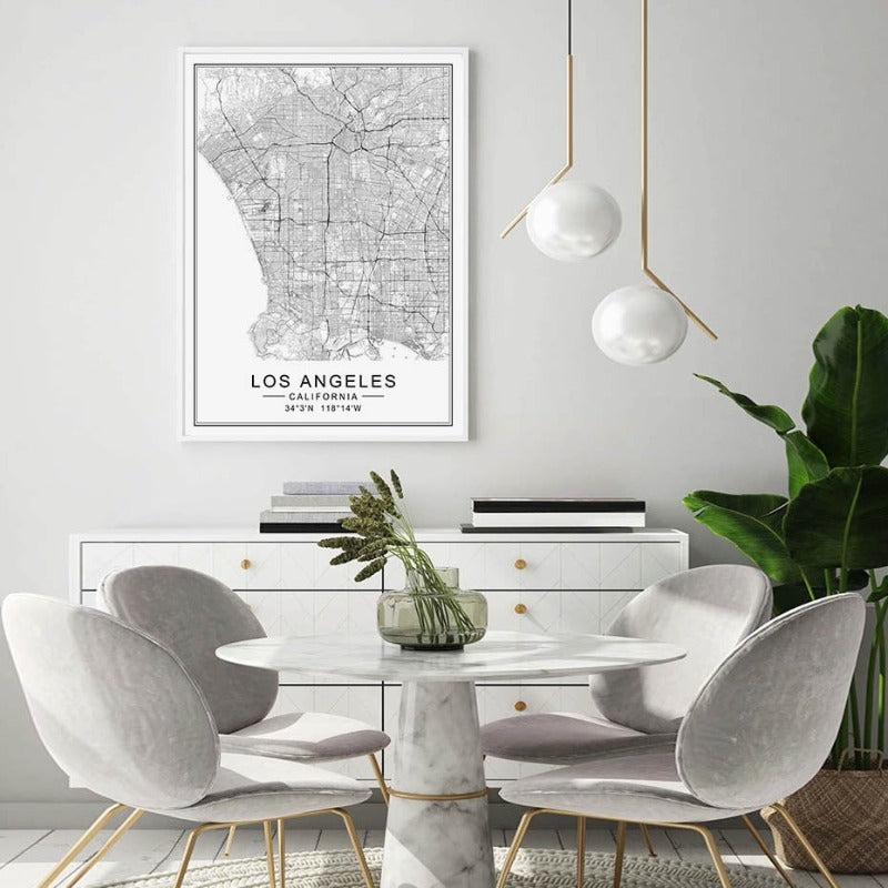 Los Angeles City Map Modern Building Landscape-Original Wall Arts