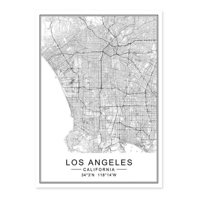 Los Angeles City Map Modern Building Landscape-Original Wall Arts