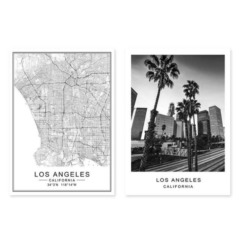 Los Angeles City Map Modern Building Landscape-Original Wall Arts