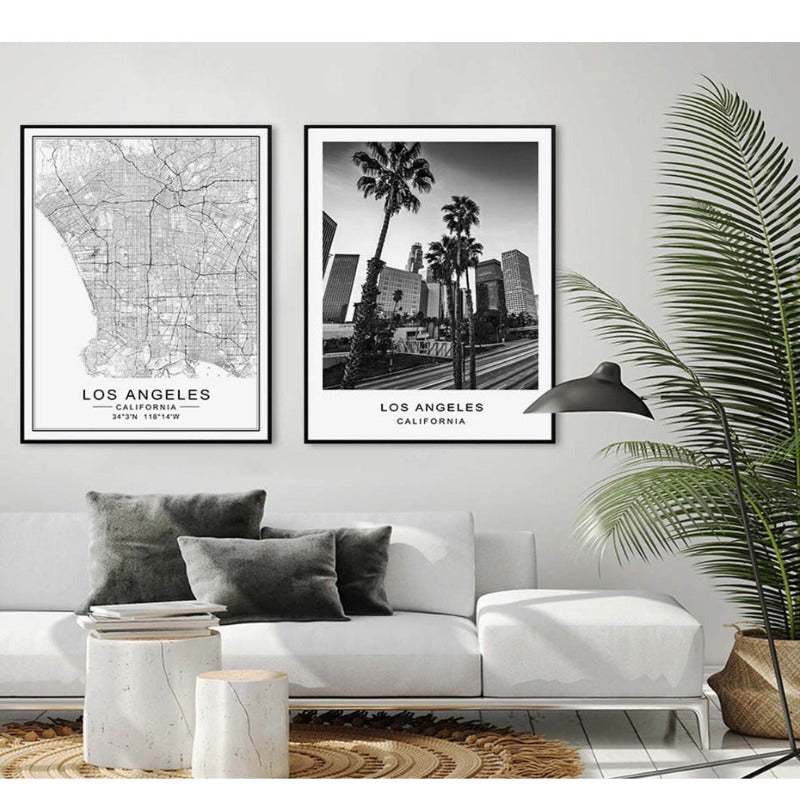Los Angeles City Map Modern Building Landscape-Original Wall Arts