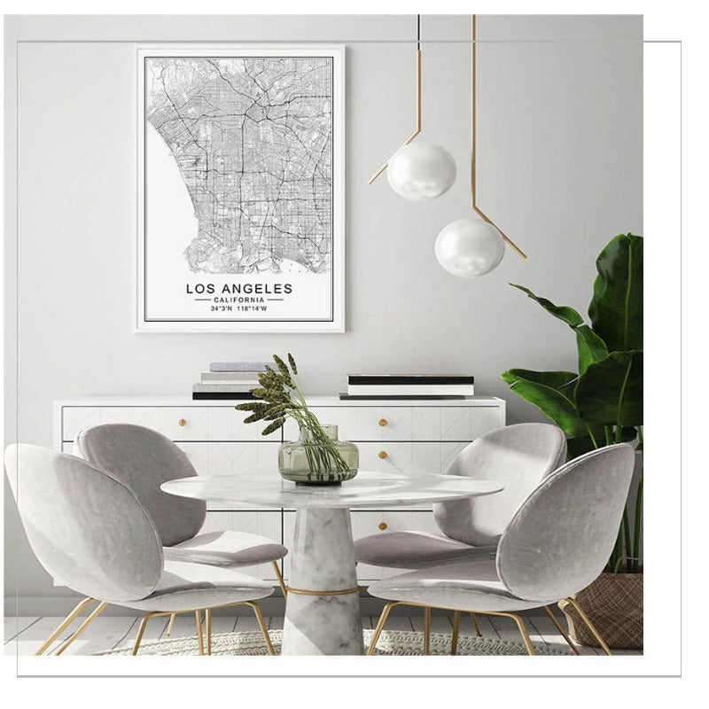 Los Angeles City Map Modern Building Landscape-Original Wall Arts
