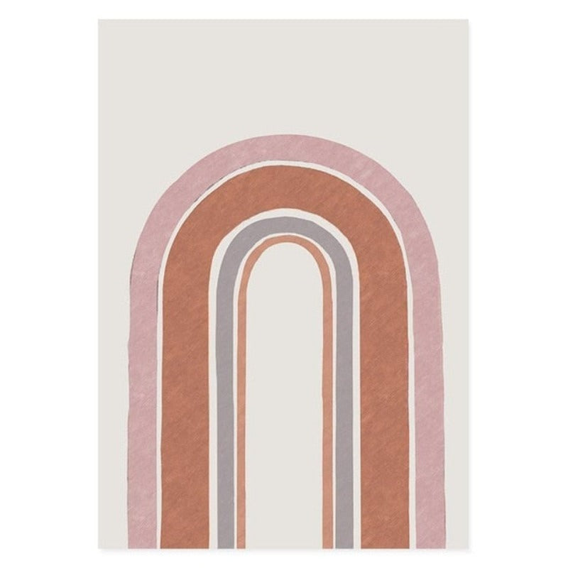 Mid-Century Modern Abstract Gallery Burnt Orange - Canvas Wall Art Painting-Original Wall Arts