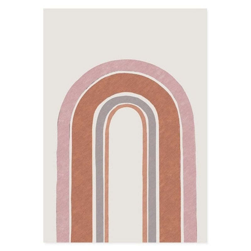Mid-Century Modern Abstract Gallery Burnt Orange - Canvas Wall Art Painting-Original Wall Arts