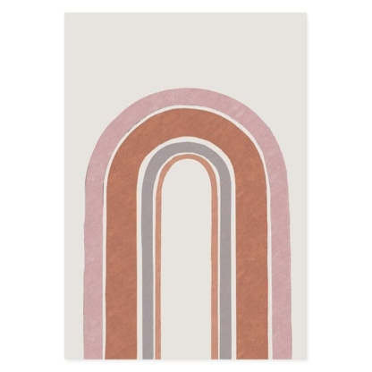 Mid-Century Modern Abstract Gallery Burnt Orange - Canvas Wall Art Painting-Original Wall Arts