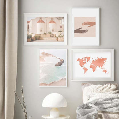 Mid-Century Modern Abstract Gallery Burnt Orange - Canvas Wall Art Painting-Original Wall Arts