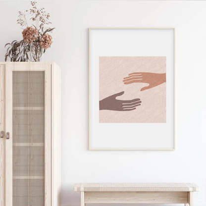 Mid-Century Modern Abstract Gallery Burnt Orange - Canvas Wall Art Painting-Original Wall Arts