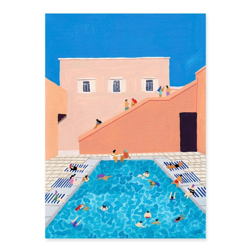 Summer Swimming Party Wall Art Pictures - Canvas Wall Art Painting-Original Wall Arts